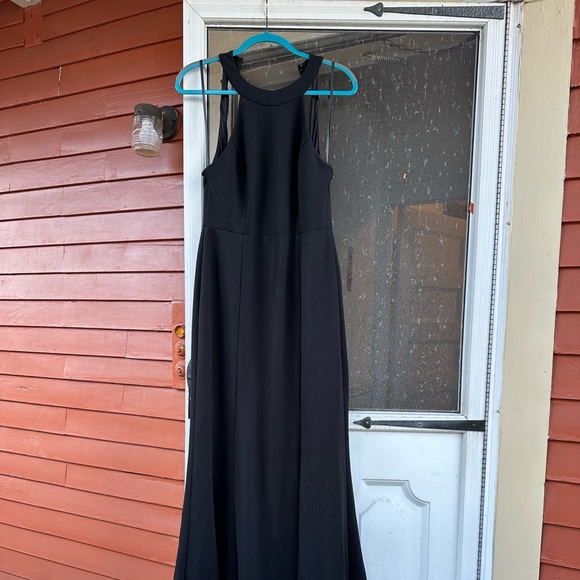 BHLDN - Lennox Halter Crepe Gown-  OPEN-BACK SIDE-SLIT STRETCH - NWT - 8 - Picture 3 of 9